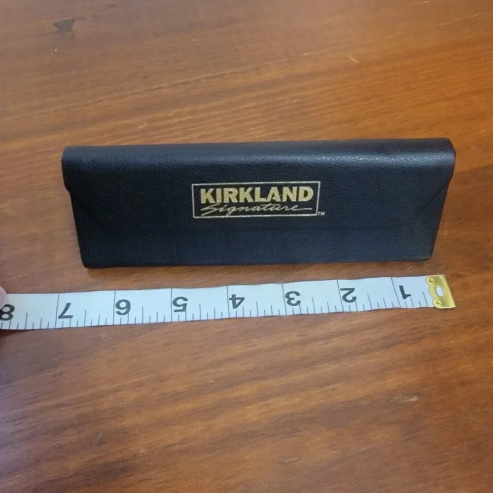 Kirkland Signature Eyeglasses Case Semi Hard Shell Collapsible Leather Triangle